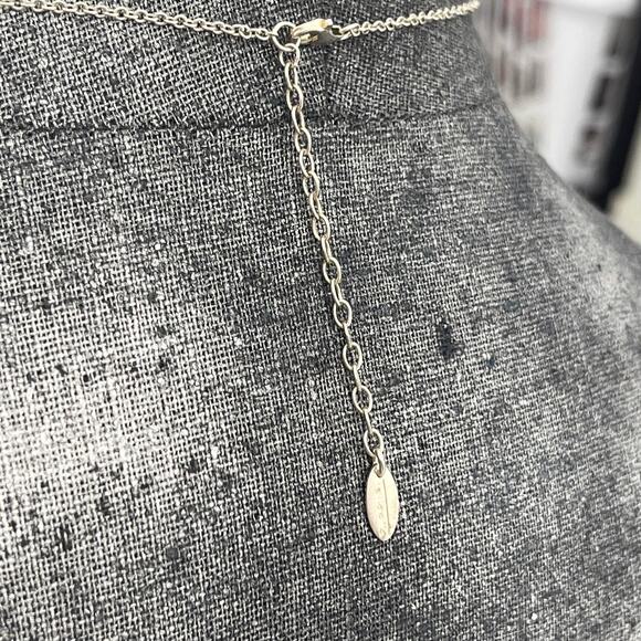 Talbots necklace costume jewelry silver layering silver tone  drop chain link - Picture 10 of 14